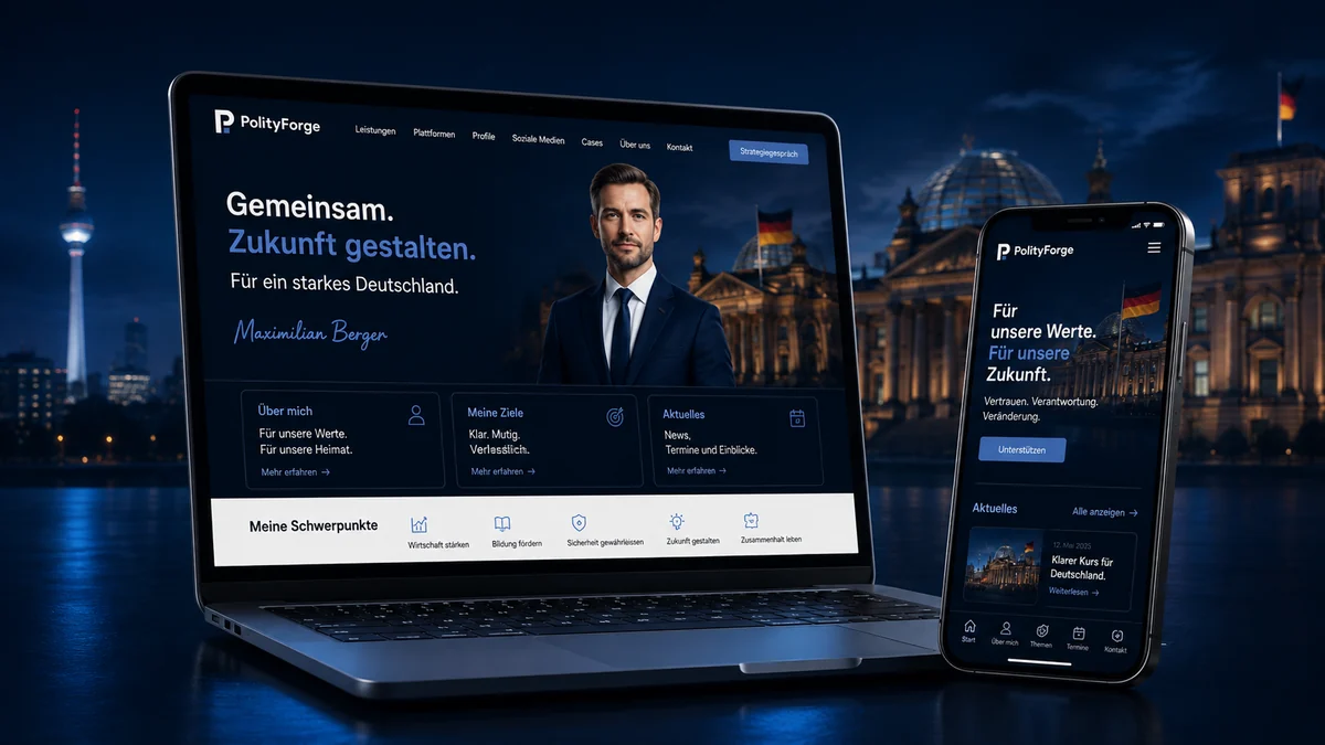 Kandidatenwebsite auf Laptop und Smartphone